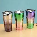 Copo Térmico de Aço Inox Titanium com formas 3D design diamond